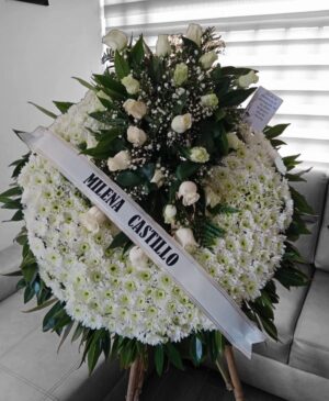 Corona de pompones rosas R23