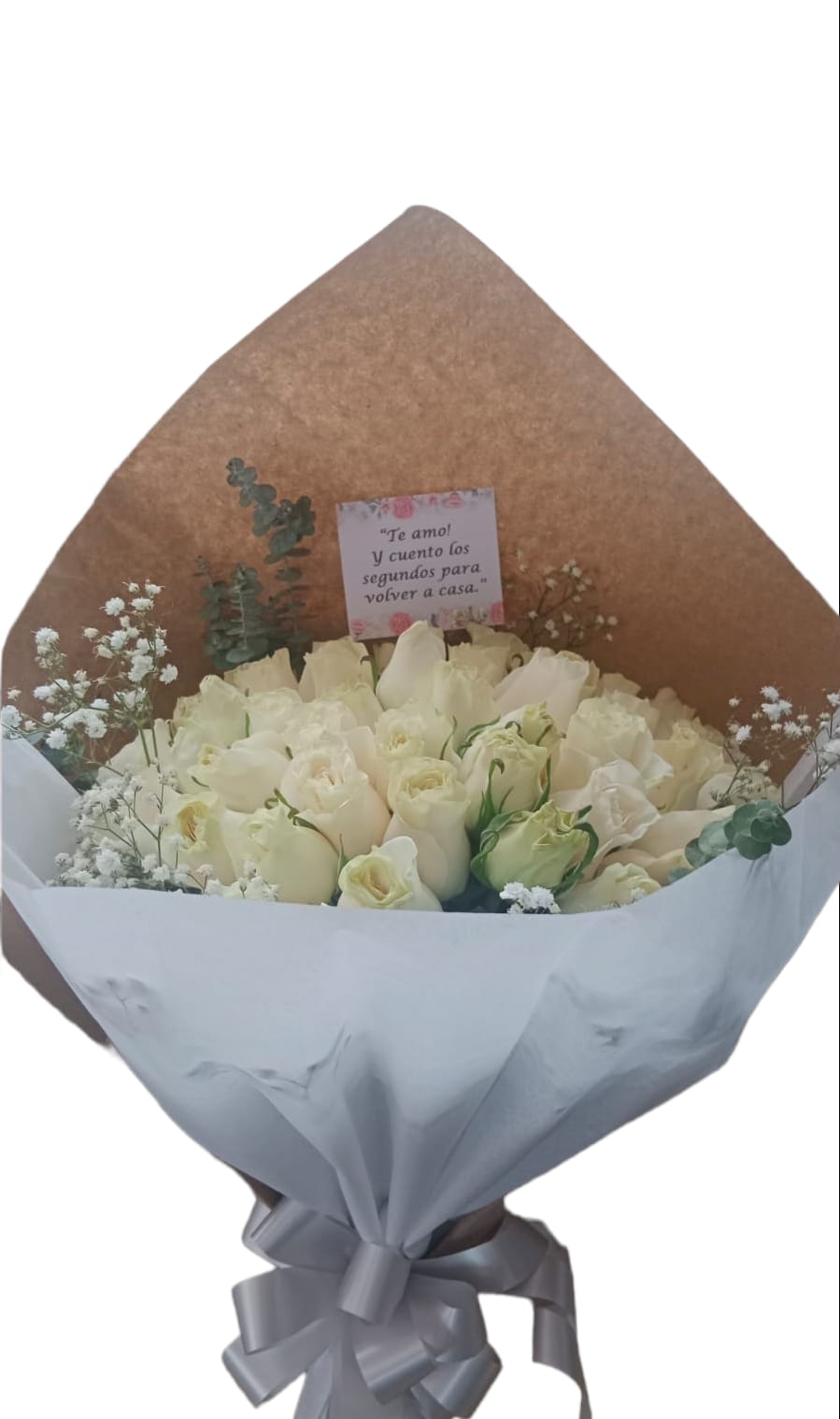 Bouquet condolencias 50 rosas blancas R27