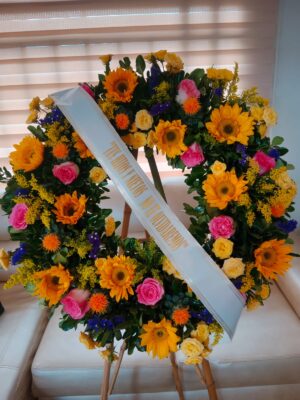 Corona girasoles y rosas R 35